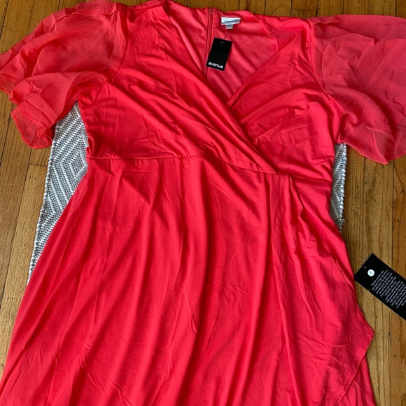 New Women’s bright PINK casual formal high low vneck dress, Size 18/20 - Picture 10 of 11